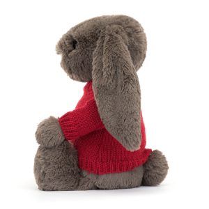 Bashful Truffle Bunny with Personalised Red Jumper - Image 3