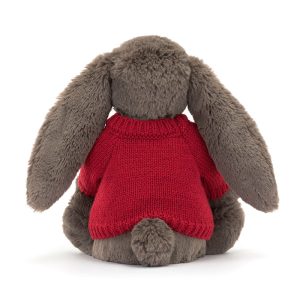 Bashful Truffle Bunny with Personalised Red Jumper - Image 4