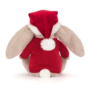 Bashful Christmas Bunny with Personalised Red Jumper - Image 4