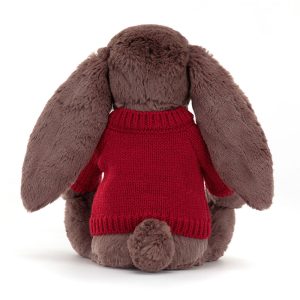 Bashful Fudge Bunny with Personalised Red Jumper - Image 4