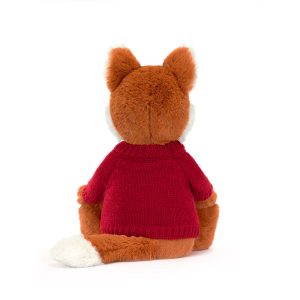 Bashful Fox Cub with Personalised Red Jumper - Image 4