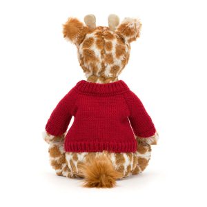 Bashful Giraffe with Personalised Red Jumper - Image 4