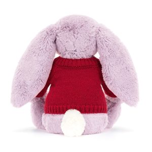 Bashful Lilac Bunny with Personalised Red Jumper - Image 4