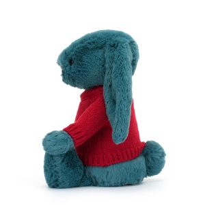 Bashful Mineral Blue Bunny with Personalised Red Jumper - Image 3