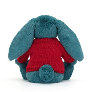 Bashful Mineral Blue Bunny with Personalised Red Jumper - Image 4