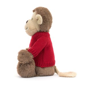 Bashful Monkey with Personalised Red Jumper - Image 3