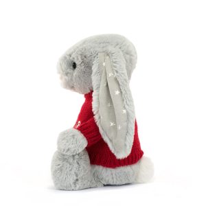 Bashful Shimmer Bunny with Personalised Red Jumper - Image 3