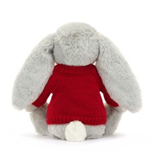Bashful Shimmer Bunny with Personalised Red Jumper - Image 4