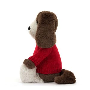 Bashful Fudge Puppy with Personalised Red Jumper - Image 3