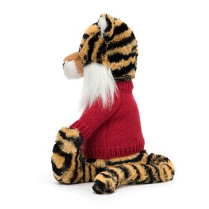 Bashful Tiger with Personalised Red Jumper - Image 3