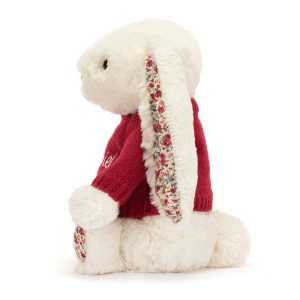 Blossom Cream Bunny with Personalised Red Jumper - Image 4