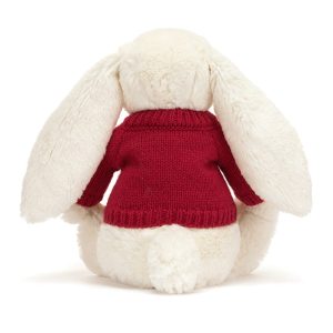 Blossom Cream Bunny with Personalised Red Jumper - Image 5