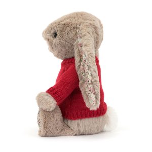 Blossom Bea Beige Bunny with Personalised Red Jumper - Image 4