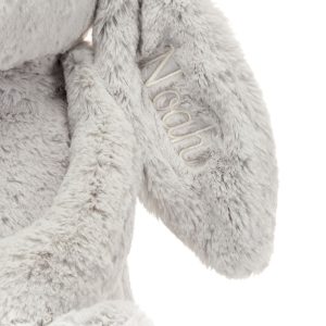 Personalised Bashful Silver Bunny Huge - Image 2