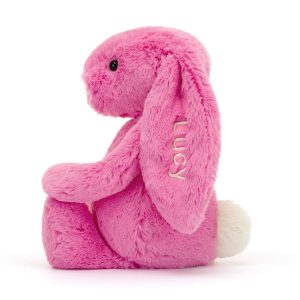 Personalised Bashful Hot Pink Bunny Medium - Image 2