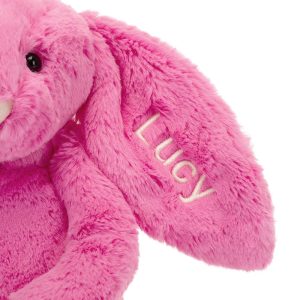 Personalised Bashful Hot Pink Bunny Medium - Image 3