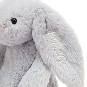 Personalised Bashful Silver Bunny Medium - Image 3