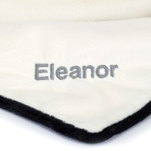Personalised Bashful Black & Cream Puppy Blankie - Image 2